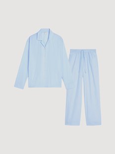 Gestreepte pyjamaset Blue Striped met lange mouwen