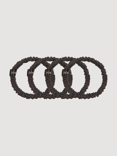 Zijden scrunchies Brown, 4-delig