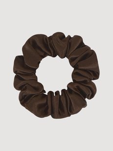 Zijden scrunchie Dark Brown