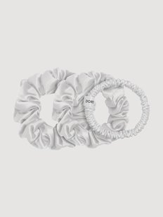 Zijden scrunchies White, 3-delig