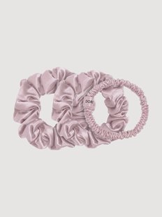 Zijden scrunchies Pink, 3-delig