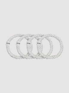 Zijden scrunchies White, 4-delig