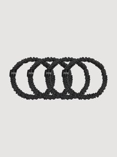 Zijden scrunchies Black, 4-delig