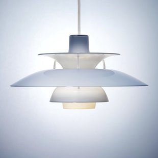 PH 5 320 hanglamp, opaalblauw, E14, polymeer - Louis Poulsen - Eetkamer - Designer - Kunststof - 1 lamp