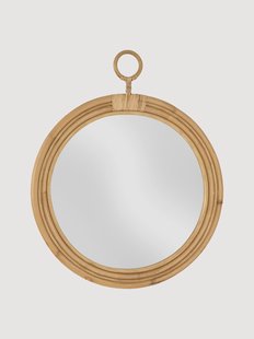 Ronde wandspiegel Bemore met rotan lijst