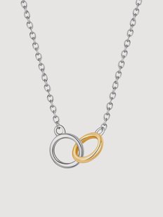 Zilveren ketting met hanger Malva, gerhodineerd en verguld