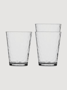 Waterglazen Hammered Clear Stackable, 6-delig