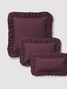 Gewassen katoenen perkal kussensloop Louane met ruches