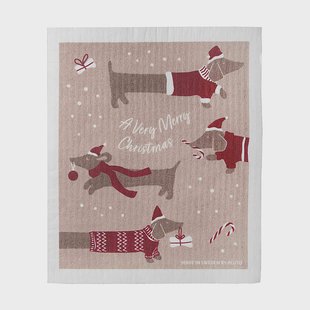 Pluto Design Jolly dogs vaatdoek Rood-grijs