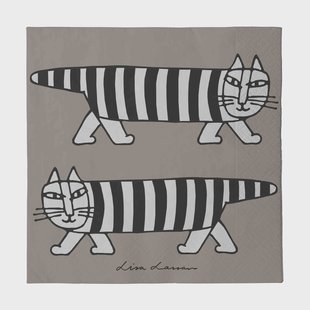 Pluto Design Lisa Larsson Mikey servetten 24-pack Grijs