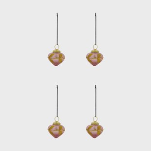 House Doctor Amore kersthanger 4-pack Roze