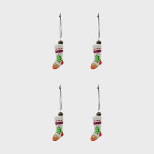 House Doctor Stok kerstsok hanger 4-pack Rood, wit