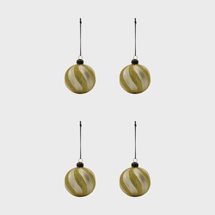 House Doctor Swirl kerstbal 4-pack Champagne-goud
