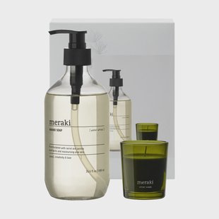 Meraki Meraki geschenkset handzeep en geurkaars Winter Whisp, Winter Woods