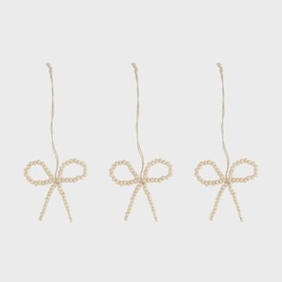 Scandi Living Craft kerstboomhanger strik 3-pack Naturel