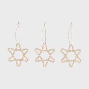 Scandi Living Craft kerstboomhanger ster 3-pack Naturel