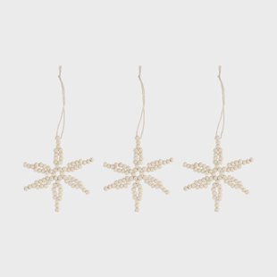 Scandi Living Craft kerstboomhanger sneeuwvlok 3-pack Naturel