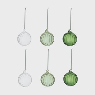 Scandi Living Clarity kerstbal 6-delig Groen