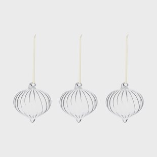Scandi Living Whisper kerstbal 3-pack Helder