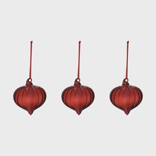 Scandi Living Whisper kerstbal 3-pack Rood