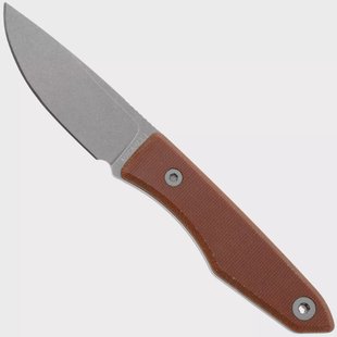 Big Idea Design USA Lookout DP-MA-NM Drop Point Stonewashed Magnacut, Natural Micarta, vaststaand mes