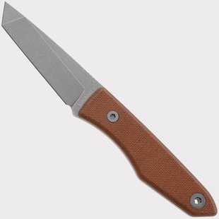 Big Idea Design USA Lookout TA-MA-NM Tanto Stonewashed Magnacut, Natural Micarta, vaststaand mes, Mak Kelsay design