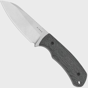 Kizer Field Mouse 1135A3, Stonewashed 14C28N, Gray Norplex UltreX Micarta vaststaand mes, Jakeb Ginsberg design