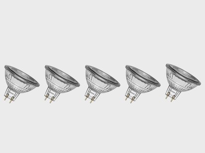 OSRAM Set van 5 LED-lampen Base Spot (MR16, GU5.3, niet-dim, 2700 K, Transparant)