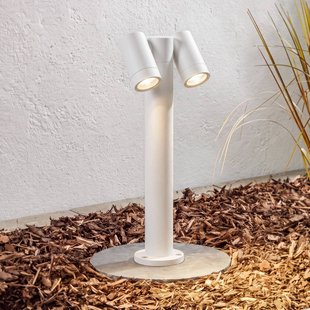 PRIOS sokkellamp Tulimar, 2-lamps, 45 cm, wit, IP65