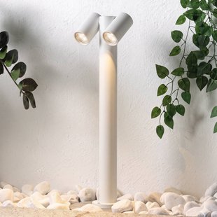 PRIOS tuinpadverlichting Tulimar, 2-lamps, 60 cm, wit, IP65