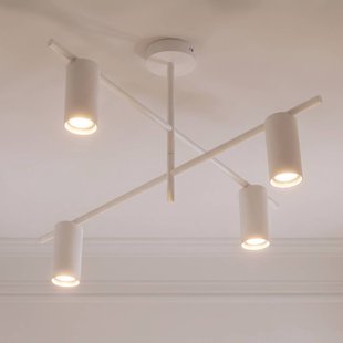 Marilou plafondlamp, 4-lamps, wit, Ø 70 cm - Lindby - Woonkamer - Modern - Metaal - Meerdere lampen
