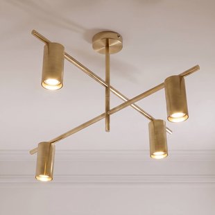 Marilou plafondlamp, 4-lamps, messing, Ø 70 cm - Lindby - Woonkamer - Modern - Metaal - Meerdere lampen