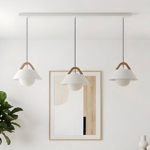 Luminex Hanglamp Funda, wit, lengte 110 cm, 3-lamps, metaal/glas