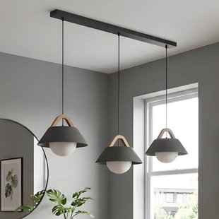 Luminex Hanglamp Funda, zwart, lengte 110 cm, 3-lamps, metaal/glas