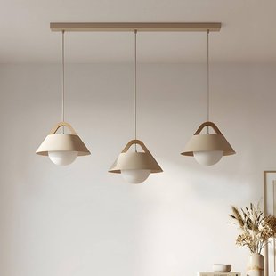Luminex Hanglamp Funda, beige, lengte 110 cm, 3-lamps, metaal/glas