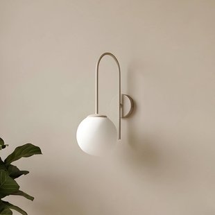Luminex Wandlamp Cambridge, beige, hoogte 34 cm, metaal/glas, E14