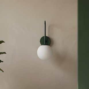 Luminex Wandlamp Cambridge, donkergroen, hoogte 34 cm, metaal/glas E14