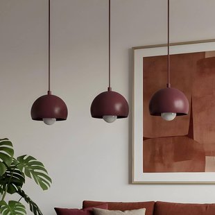 Luminex Hanglamp Sool, donkerrood, lengte 65 cm, 3-lamps, metaal, E27