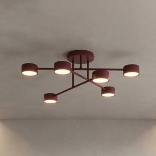 EMIBIG LIGHTING Plafondlamp HALO, donkerrood, Ø 60 cm, 6-lamps, metaal, GX53