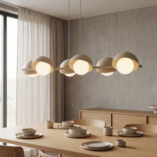 EMIBIG LIGHTING Hanglamp BOOM, beige, lengte 88 cm, 6-lamps, metaal/glas