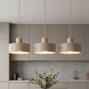 EMIBIG LIGHTING Hanglamp Torin, beige, lengte 80 cm, 3-lamps, metaal/hout