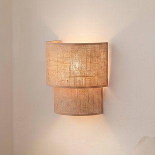 Duolla Wandlamp Boho, jute/jute, hoogte 22 cm, textiel, E27