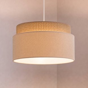 Duolla Hanglamp Milano, koffiebruin/beige, Ø 45 cm, textiel, E27