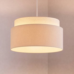 Duolla Hanglamp Milano, ecru/beige, Ø 45 cm, textiel, E27