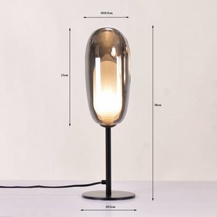 KARE tafellamp Columbo, zwart, glas, hoogte 39 cm, G9