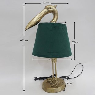 KARE tafellamp Pelican, goud, linnen, hoogte 62 cm, E27