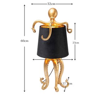 KARE tafellamp Octopus, goud, textiel, hoogte 47 cm