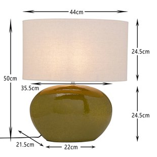 KARE tafellamp Beo, groen, katoen, hoogte 50 cm, E27