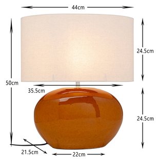 KARE tafellamp Beo, oranje, katoen, hoogte 50 cm, E27