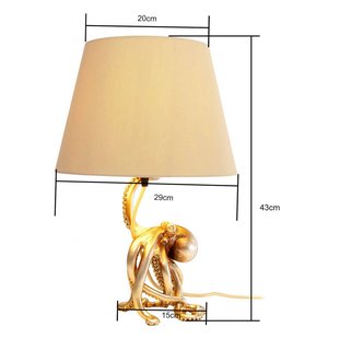 KARE tafellamp Octopus, goud, polyester, hoogte 43 cm, E27